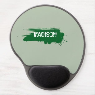 Modern Text with Elegant Sage Green Mini Gel Mouse Pad