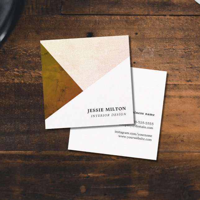 Modern Texture Geometric Interior Designer Square Business Card (Creator Uploaded)