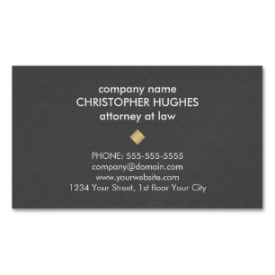 Modern Texture Gray Faux Gold Pattern Attoreny Magnetic Business Card