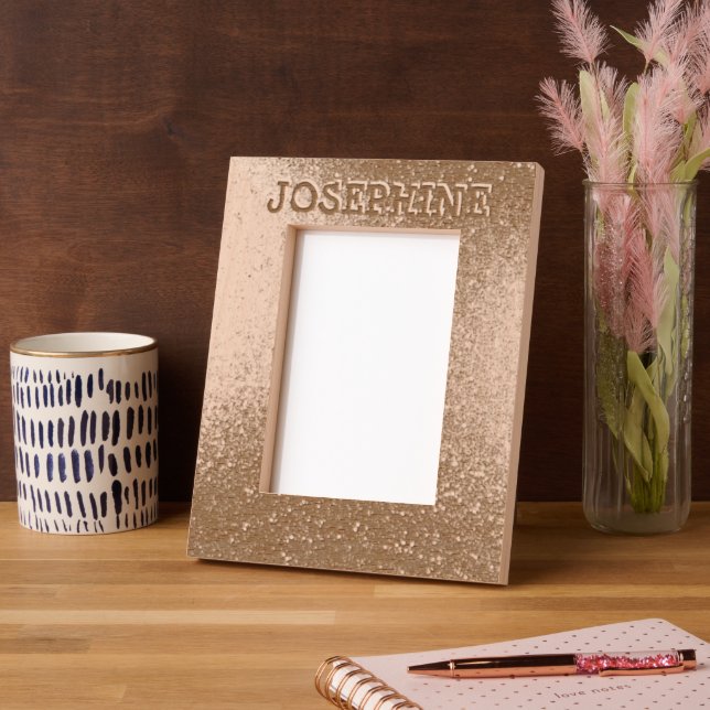Modern Texture Minimal Chic Stylish Personalized Engraved Frames (Left)