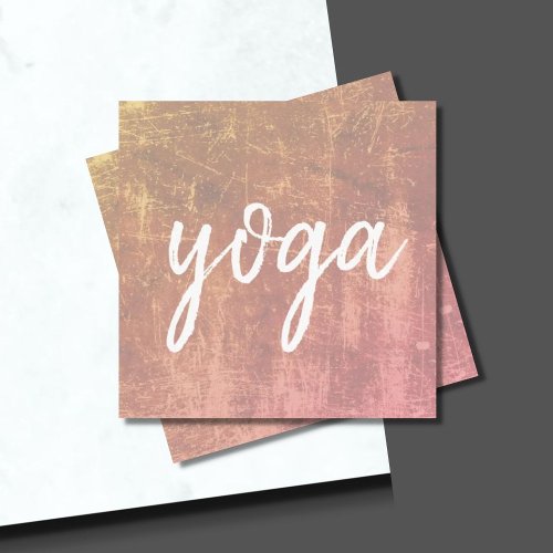 Modern Texture Pastel White Yoga Instructor Square Business Card