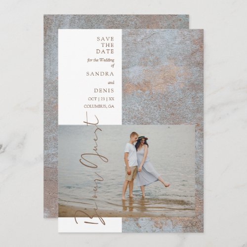 Modern Textured Be Our Guest Quote Photo Couple