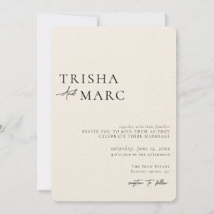 Modern Textured Cream Wedding Invitation