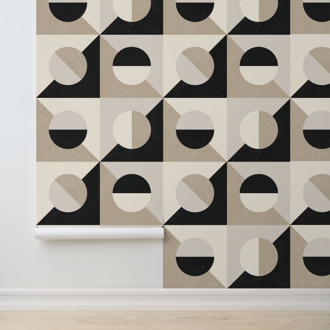 Modern Textured Italian Geometric Tiles Wallpaper (Application)