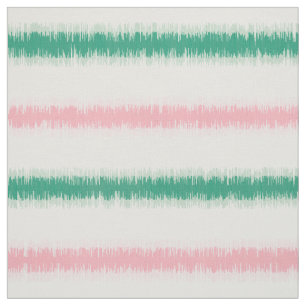 Modern textured pink green ikat stripes patten fabric