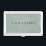 Modern Textured Sage Green Watercolor Custom  Business Card Case<br><div class="desc">Modern Textured Sage Green Abstract Watercolor Professional Custom Business Card Case</div>