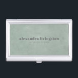 Modern Textured Sage Green Watercolor Custom  Business Card Case<br><div class="desc">Modern Textured Sage Green Abstract Watercolor Professional Custom Business Card Case</div>