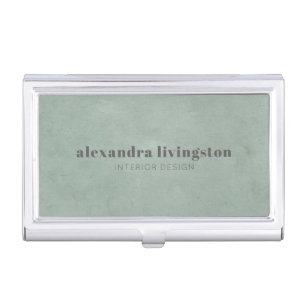 Modern Textured Sage Green Watercolor Custom  Business Card Case