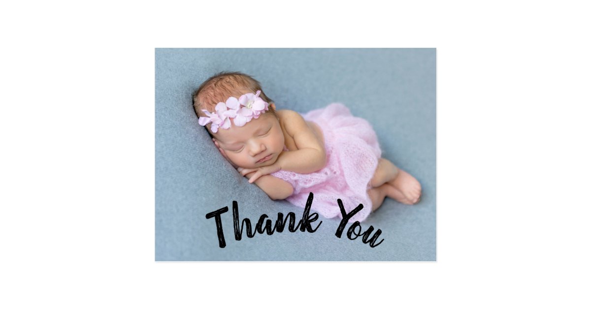 Modern Thank You Baby Birth Announcement Postcard | Zazzle.com
