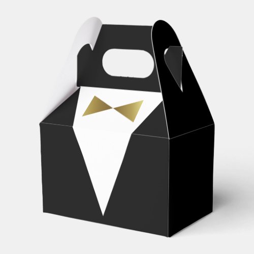 Modern Thank You Black and Gold Tuxedo Template Favor Boxes