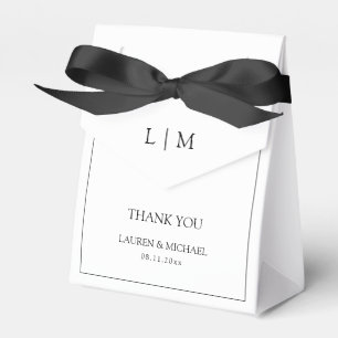 Modern Thank You Black & White Monogram Wedding Favor Boxes