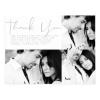 Modern Thank You Black White PHOTO Filter Budget Postcard