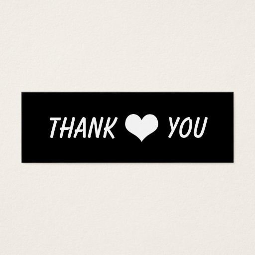 Customizable Modern Thank You Bold Text And Heart Wedding Business Cards