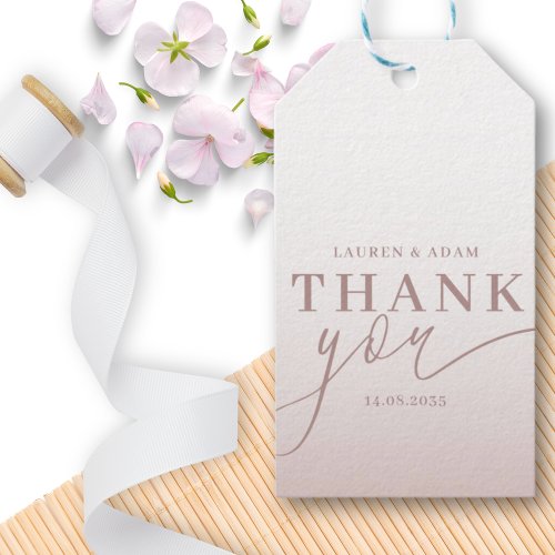  Modern Thank You Calligraphy Rose Gold Wedding  Gift Tags
