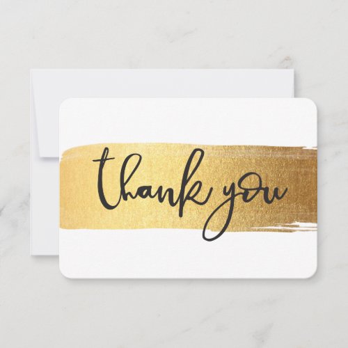 MODERN THANK YOU chic hand lettered gold brush