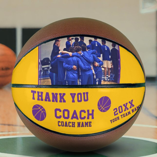 Modern Thank you Coach Sign Team Photo Basketball (Creator Uploaded)