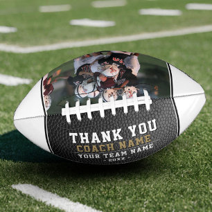 Modern Thank you Coach Team Name Photo Football