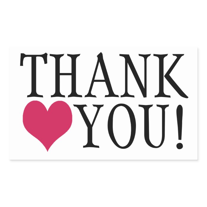 Modern Thank You Cute Pink Heart Stickers