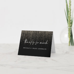 Modern Thank You Edgy Champagne Glitter Card