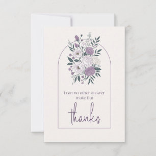 Modern Thank You Elegant Lavender Floral Arch  Card