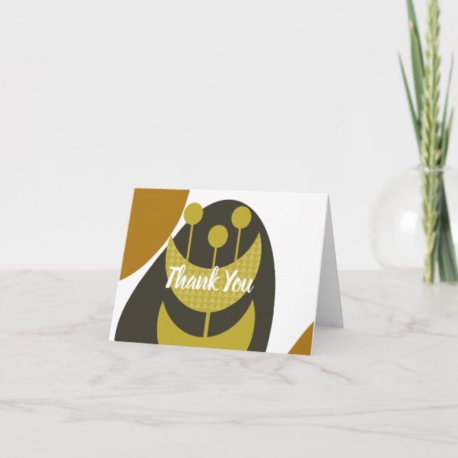 Modern Thank You Floral Abstract Shapes (Front)