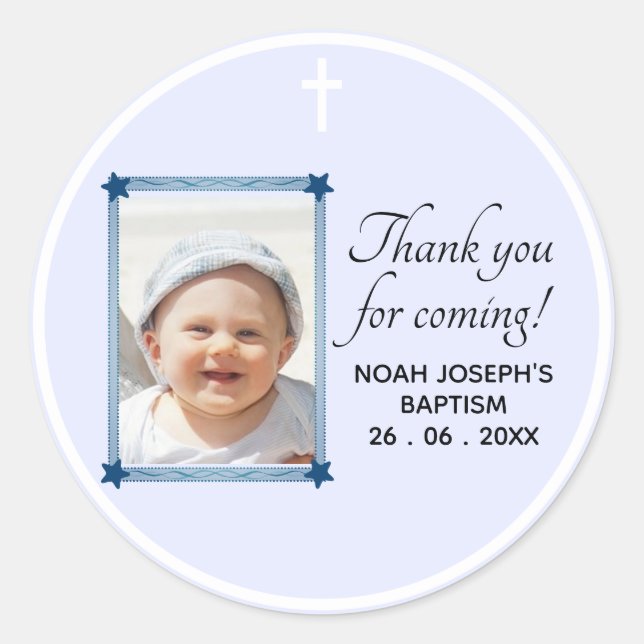 Modern THANK YOU FOR COMING! Baptism Sticker (Front)