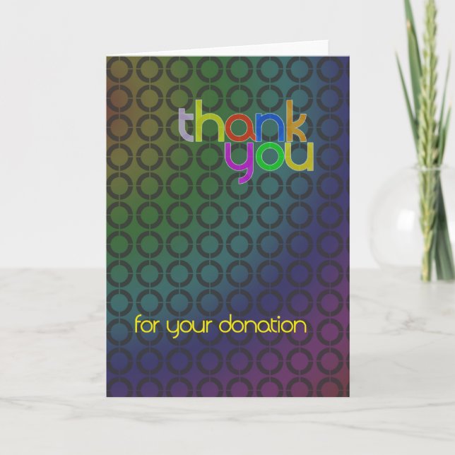 Modern Thank You for Donation card (Front)