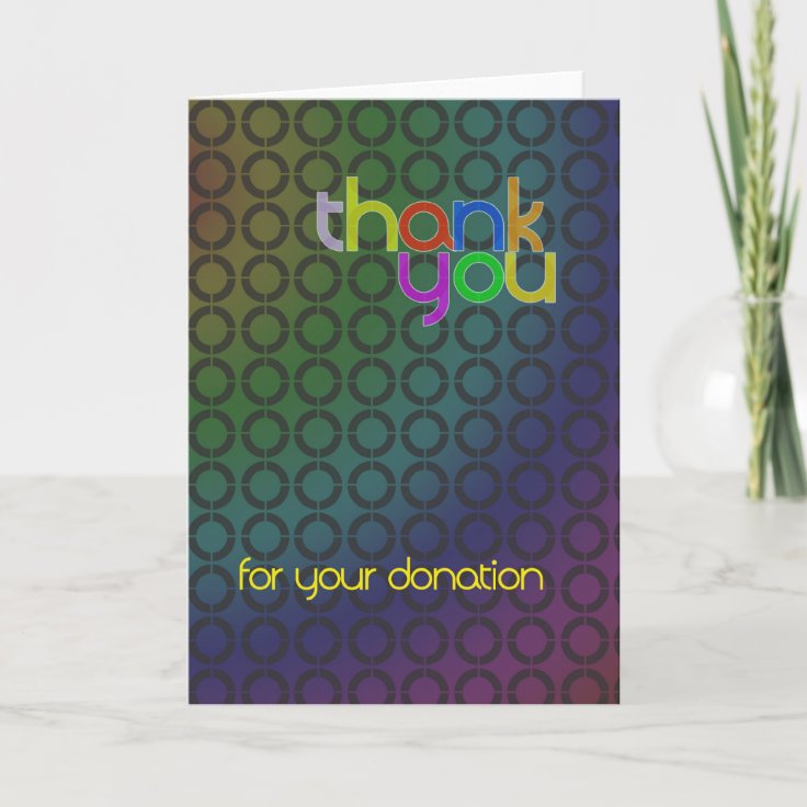 Modern Thank You for Donation card Zazzle