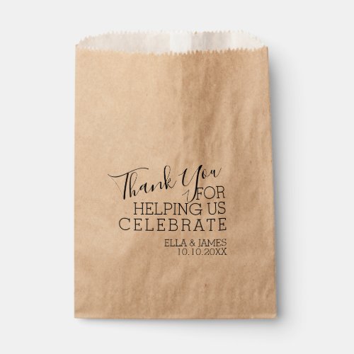 Modern Thank You For Helping Celebrate Wedding Favor Bag