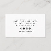 Modern Thank You For Shopping Small Branding Business Card (Back)