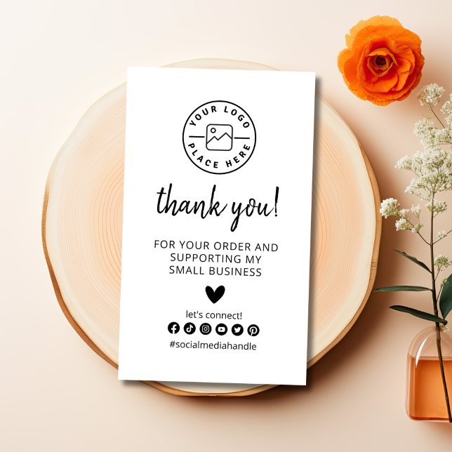 Modern Thank You For Shopping Small Branding Business Card (thank you for your order business card)