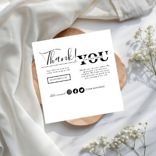 Modern Thank You For Shopping Small Branding Card