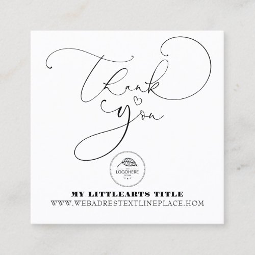 Modern Thank You For Shopping Small Branding Squar Square Business Card