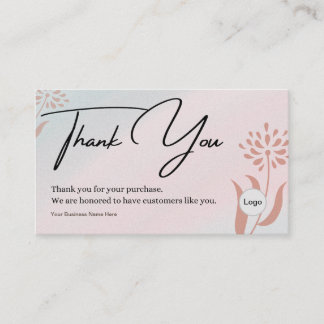 Modern Thank You for Shopping Small Business Card