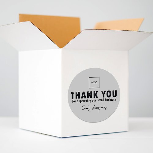 Modern Thank You For Supporting Our Small Business Classic Round Sticker