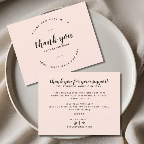 Modern thank you for supporting small insert 