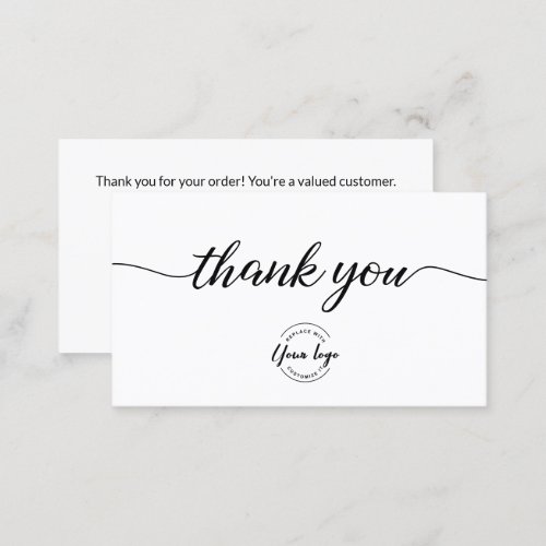 Modern Thank you for your order Logo Custom Offer Business Card