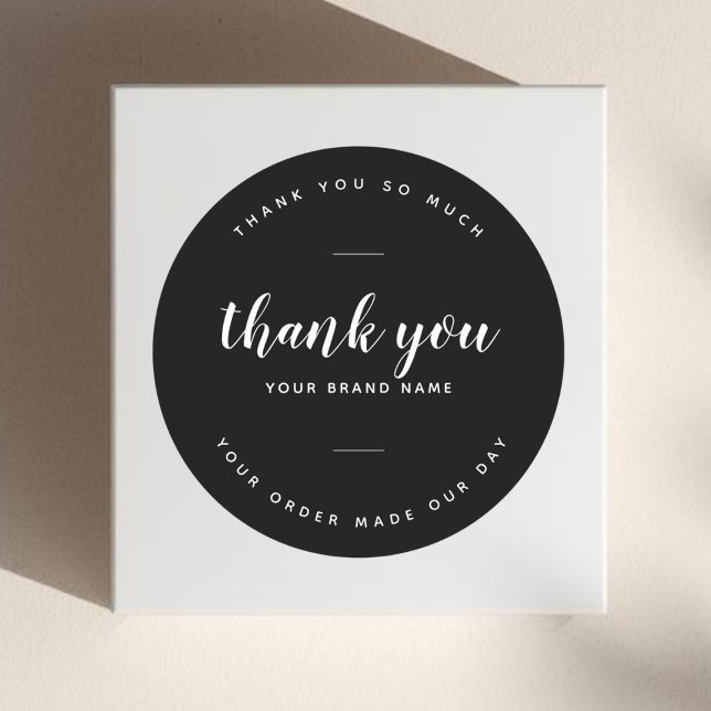 Modern thank you for your order packaging  classic round sticker (Creator Uploaded)
