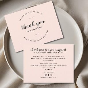 Modern thank you for your support card