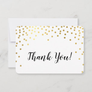 MODERN THANK YOU glamorous chic gold confetti spot