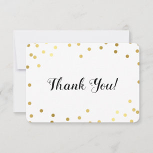MODERN THANK YOU glamorous luxe gold confetti spot Card