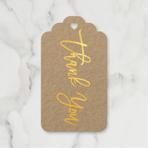 Modern Thank You Gold Foil Kraft Paper Favor Foil Gift Tags