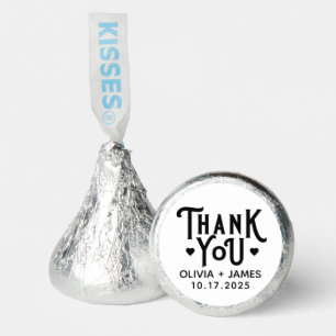 Modern Thank You Heart Bold Typography Wedding Hershey®'s Kisses®