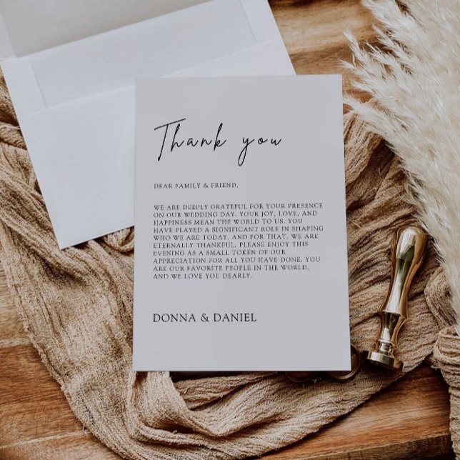 Modern Thank You Letter, Napkin Note Menu (Modern Thank You Letter, Napkin Note Menu)