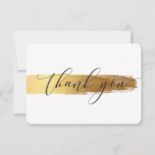MODERN THANK YOU luxury calligraphy gold brush Card