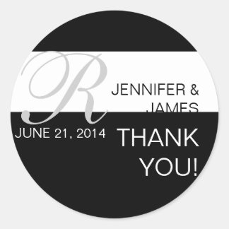 Modern Thank You Monogram Wedding Stickers