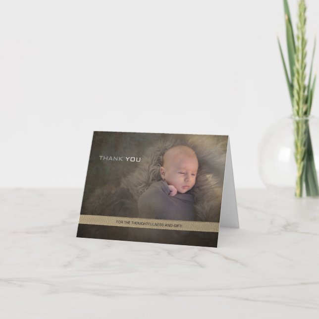 Modern Thank You New Baby Card (Front)