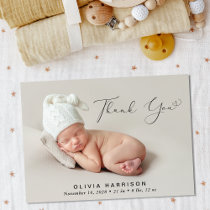 Modern Thank You Photo Birth Announcement