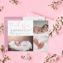 Modern Thank You Photo Card Pink Baby Shower