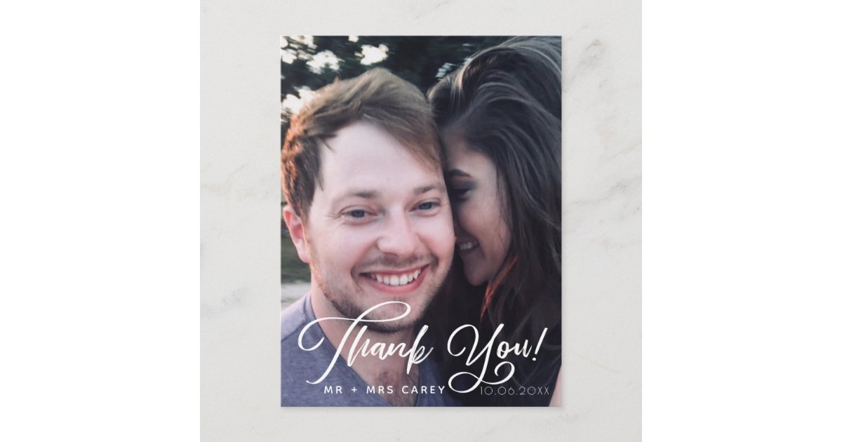 Modern Thank You Photo Postcard | Zazzle